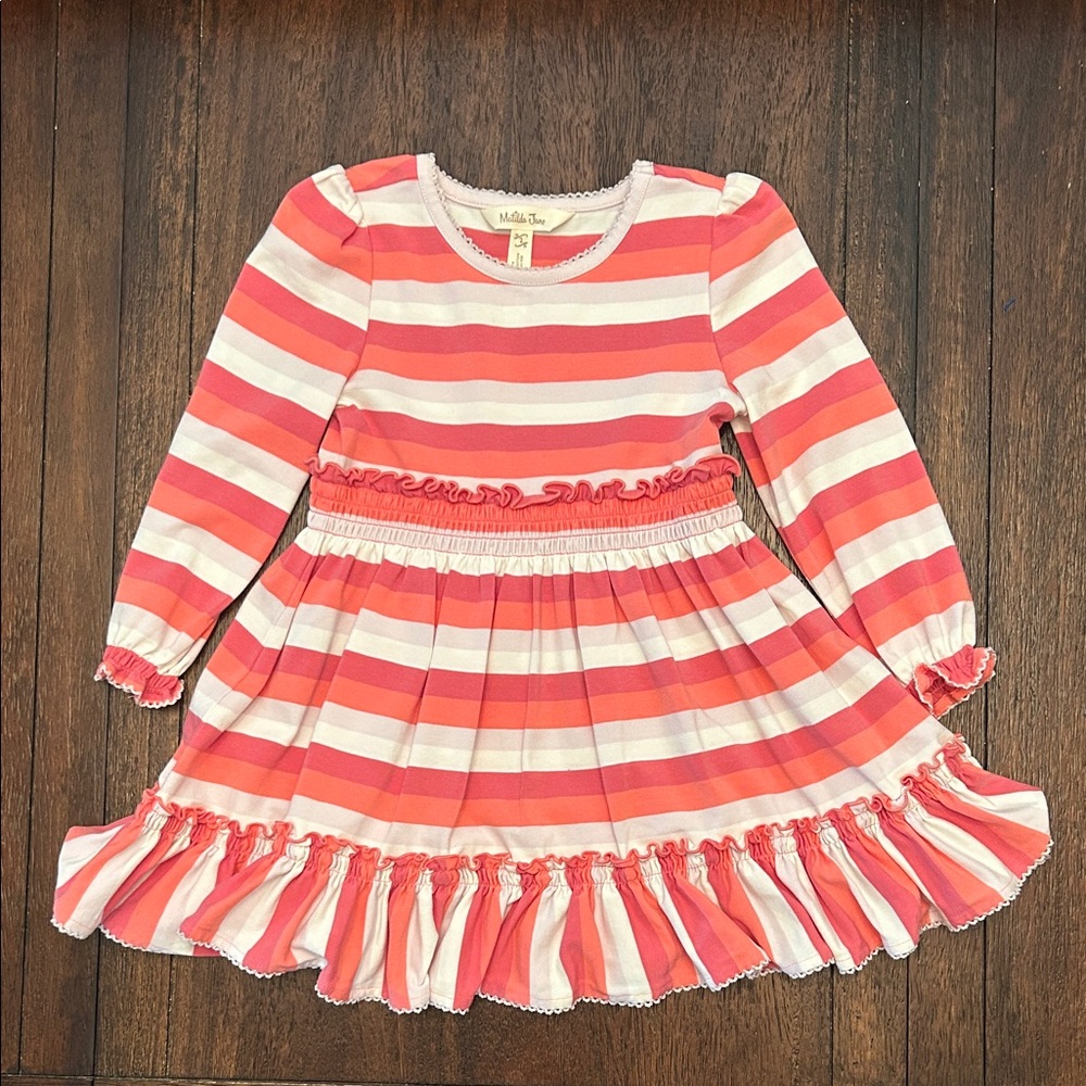 Matilda Jane Coral and White Striped Dress